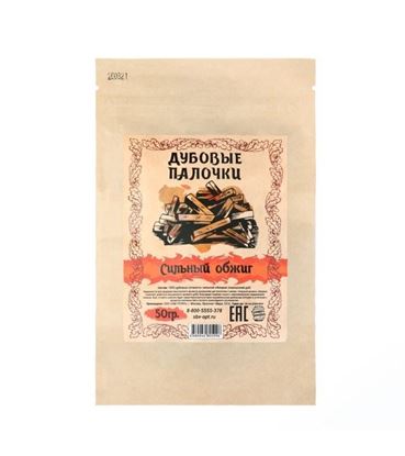 Изображение Дубовая щепа прямоугольной формы (сильный обжиг), 50 гр