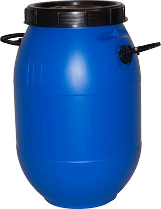 Изображение БОЧКА ПОЛИЭТИЛЕНОВАЯ 50 ЛИТРОВ С КРЫШКОЙ ПОД ГОРЛОВИНУ 253ММ